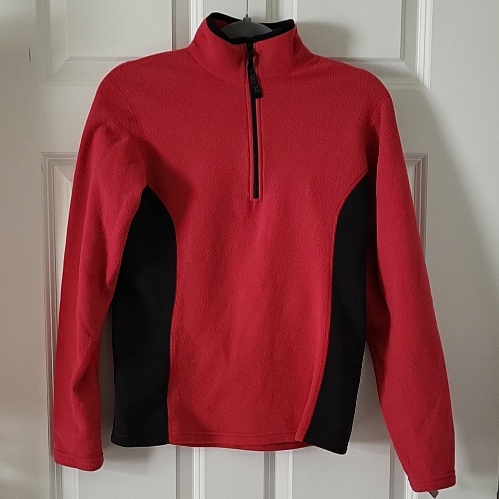The North Face Red and Black Fleece Pullover